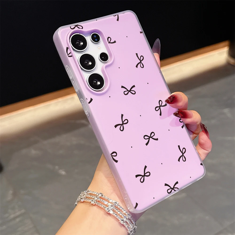 Adorable Polka Dot Bow Silicone Phone Case - Soft TPU Cover
