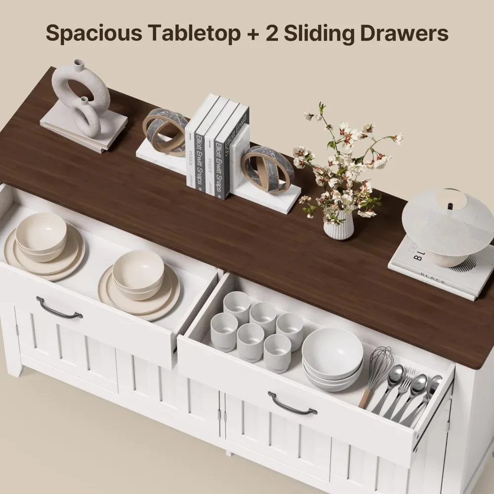 55 buffet cabinets with storage cabinets, side panel buffet with drawers and doors, kitchen storage cabinets 4