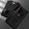 Minglu Spring Autumn Men's Sets High Quality Round Collar Long Sleeve Male Sweatshirt Fashion Elastic Waist Man Pants Tracksuit 1