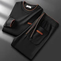 Minglu Spring Autumn Men's Sets High Quality Round Collar Long Sleeve Male Sweatshirt Fashion Elastic Waist Man Pants Tracksuit 1