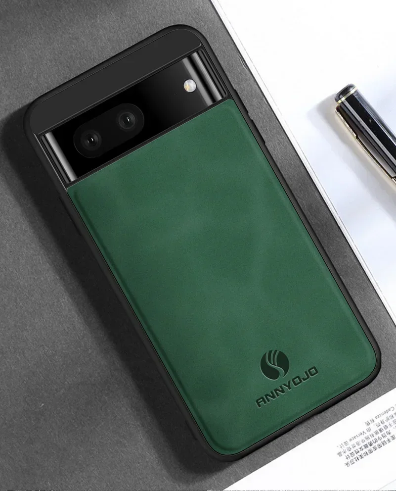 Matte Plain Leather Phone Case with Built-in Metal Car Mount Holder