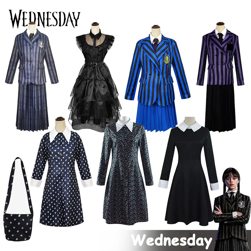 

Детский костюм для косплея семья среду Адамс тема Хэллоуина женское черное готическое платье Детская одежда с длинным рукавом для карнавала