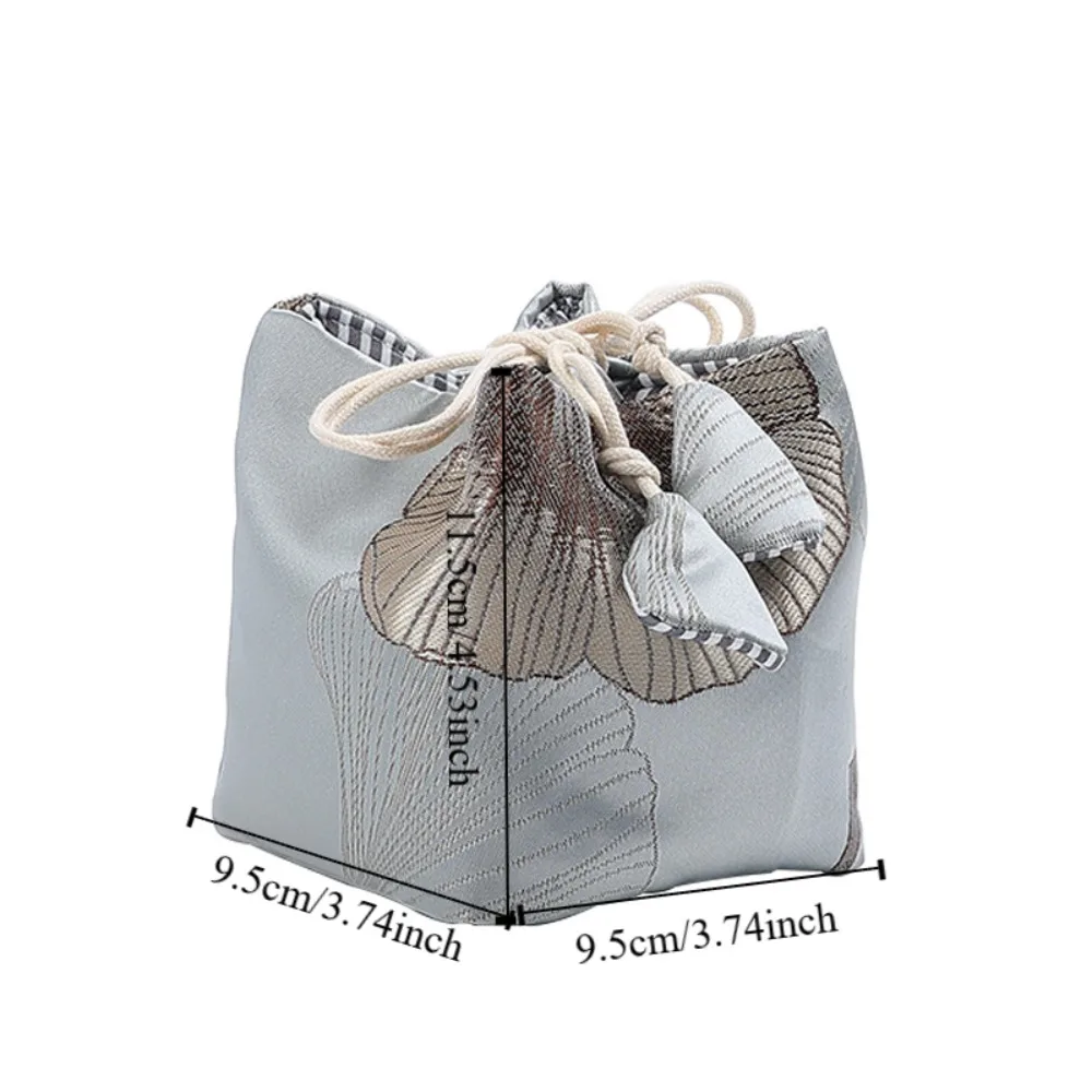 Chinese Style Teacup Drawstring Cloth Pouch Breakage-proof Portable Small Item Pouch Multifunctional Print Embroidered Handbag 6