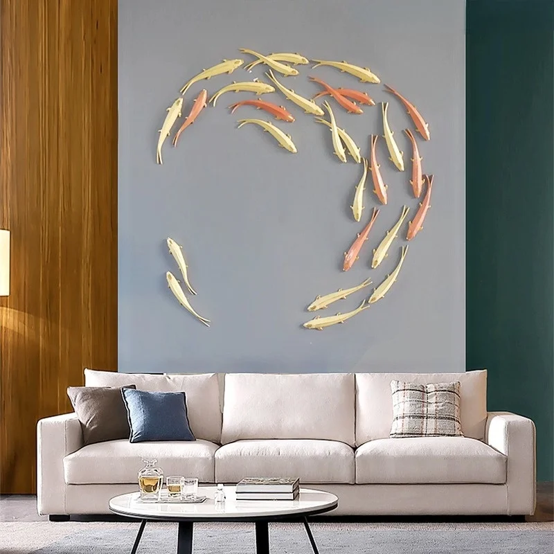 

Настенное украшение, подвеска в виде рыбы, роскошный фон для гостиной, креативное настенное украшение, украшение для ресторана