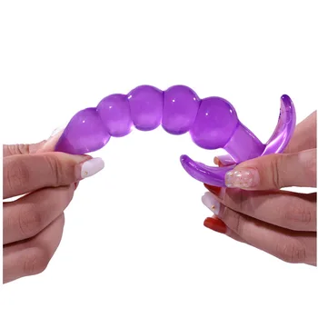 Silicone Jelly Beads Anal Dildo Butt Plug Prostate Massager Phalluses Erotic Toy Couples Women Men Dildo No Vibrator Sex Toys 6