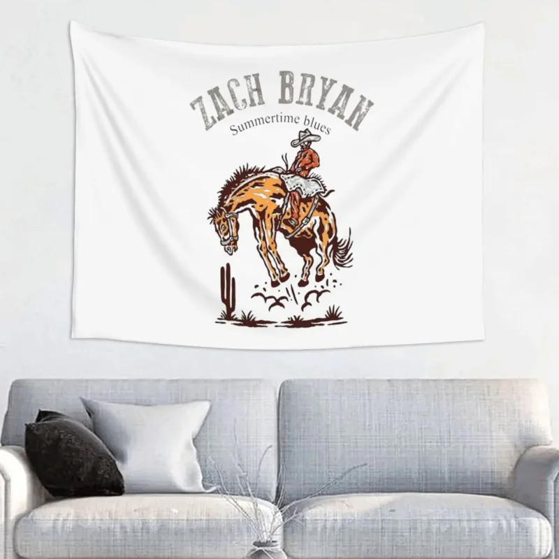 

Zach Bryan Tapestry Wall Hanging Print Fabric Tapestry Music Singer Art Throw Rug Blanket Wall Decor Yoga Mat