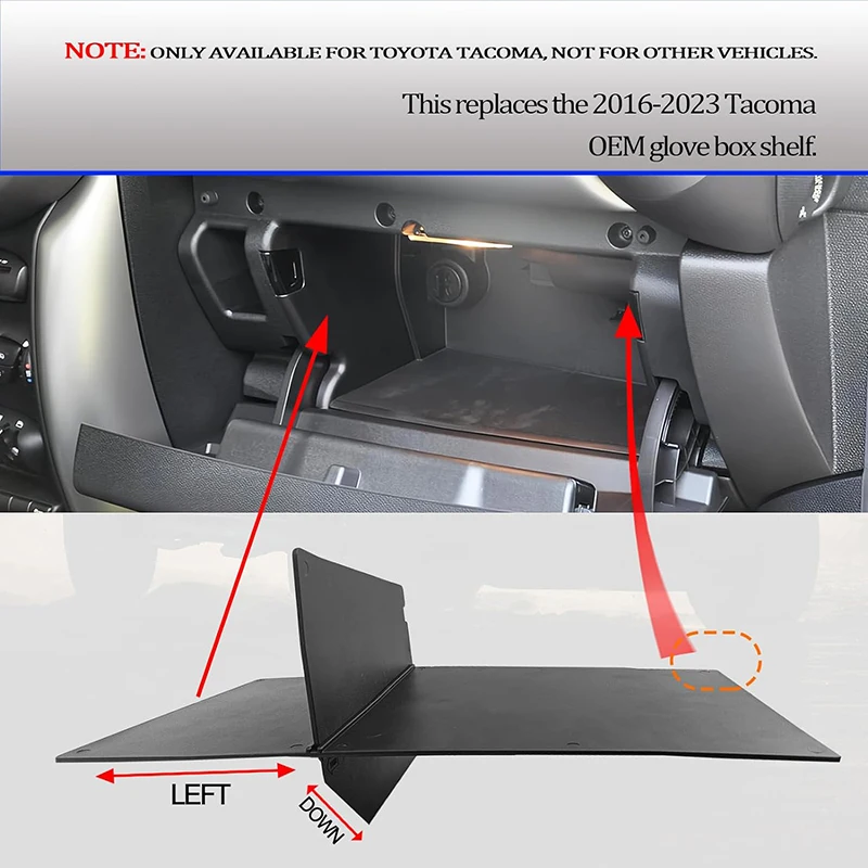 

Glove Box Organizer For Toyota Tacoma 2016 2017 2018 2019 2020 2021 2022 2023 Armrest Secondary Storage Center Console Tray