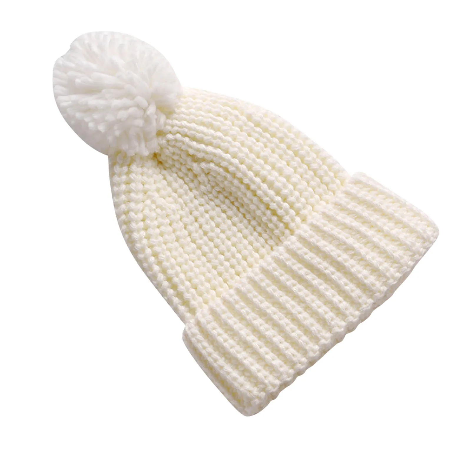 for Baby Hats Baby Winter Warm Hat Newborn Solid Knitted Pompom Hat Infant Toddler Kids Boys Girls And Mittens for