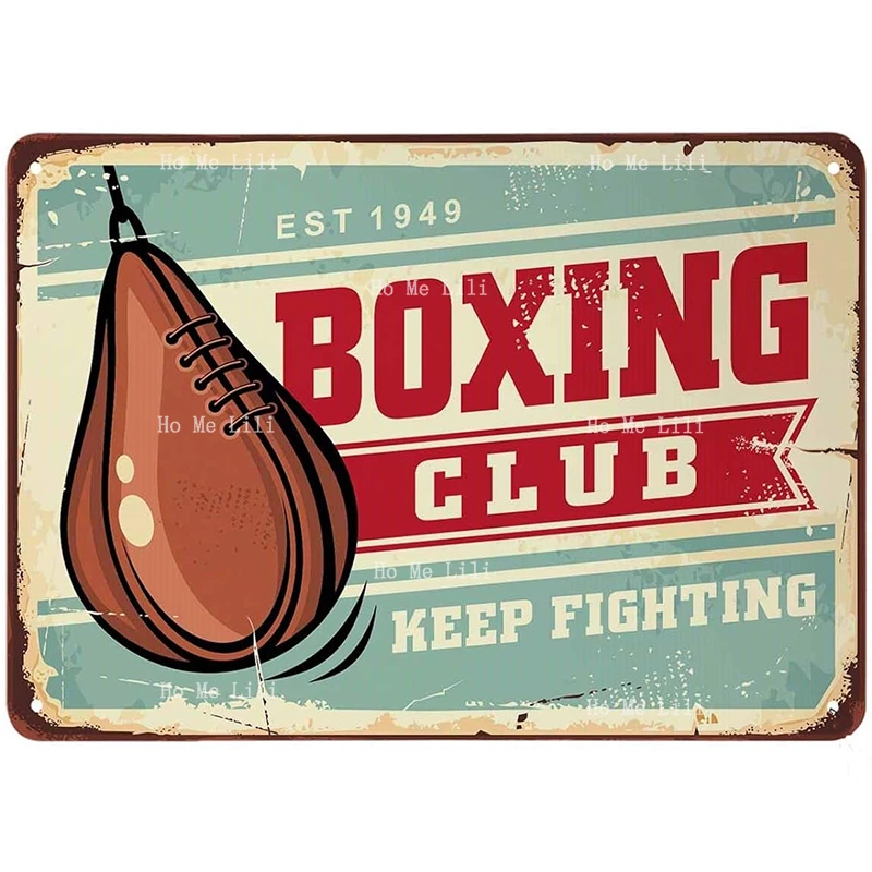 Boxe Speed Leather Ball Sacco Da Boxe A Forma Di Pera Cartello Vintage Cartello In Metallo Vintage Per Uomo Donna Wall Decor