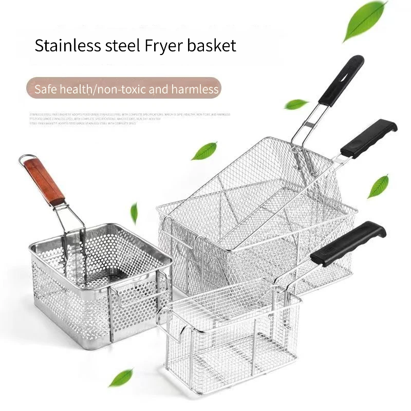 StainlessSteelFryerfryingBasketScreenFrenchFriesFrameSquare