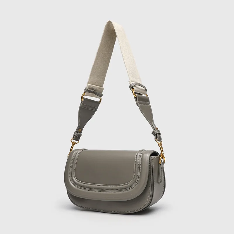 Women's Trendy Saddle Crossbody Bag with Wide Shoulder Strap