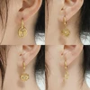 316L Stainless Steel Earring Hoop Earrings For Women Chain Earring Charm Geometric Round Star Snake Pendant Earring Jewelry Gift 4