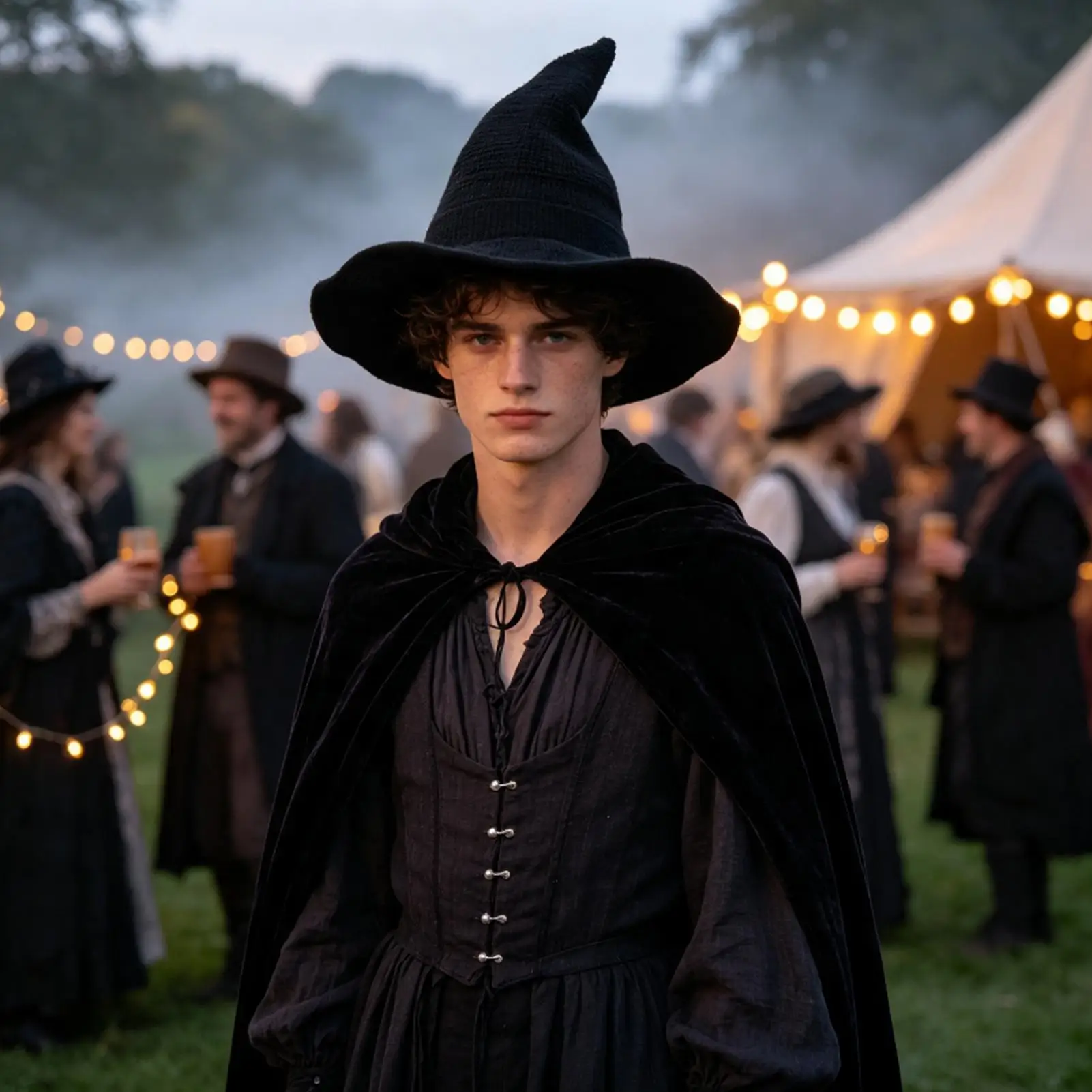 Enchanting Foldable Wide Brim Witch Hat with Adjustable Size – Perfect for Halloween and Masquerade Parties