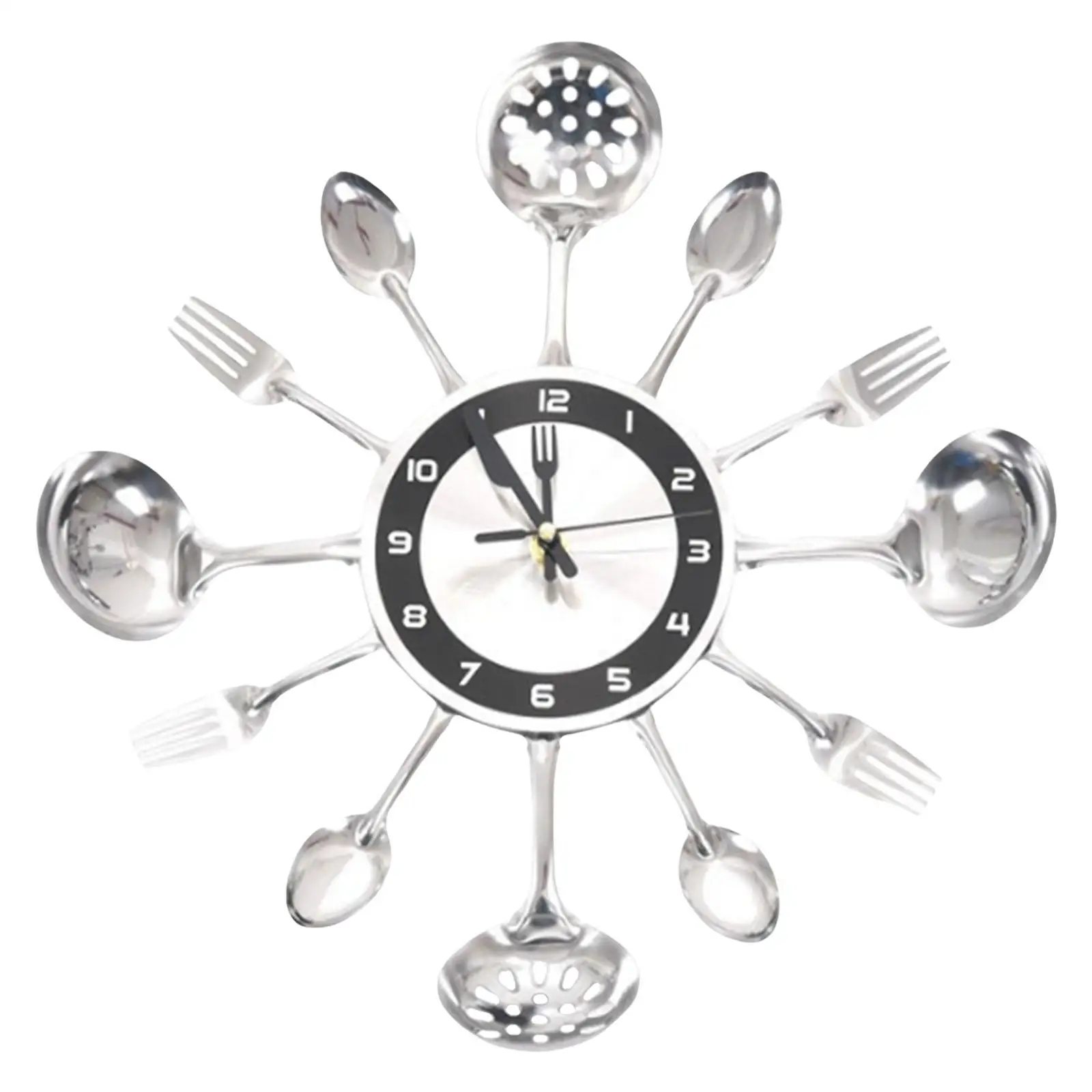 Fashion Kitchen Wall Clocks Cutlery Kitchen Utensil Spoon Fork Silent Decorative Wall Clock for Cafe Living Room Home Ornaments