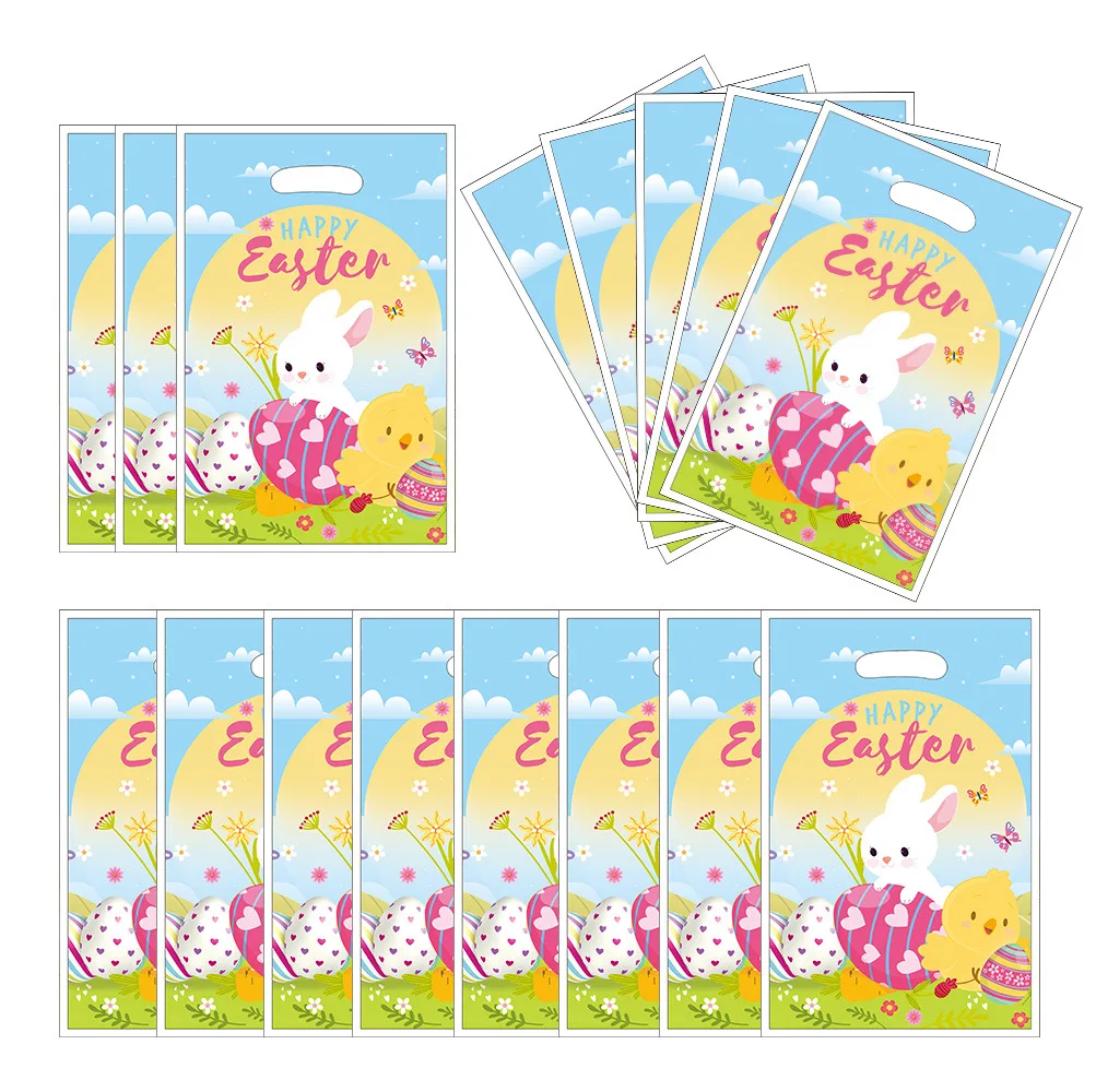 ציוד שולחני חד פעמי לילדים בצורת ארנבון ורוד לבן עם ביצי פסח, צלחות, מפיות וקישוטי יומולדת חמודים