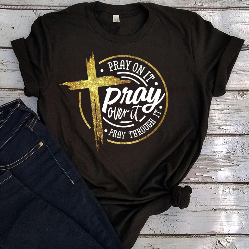 

Pray on Shirt Pray Shirts Faith Women Clothes Jesus Tee Christian T-shirts Aesthetic Religious Shirts Prayer Tops