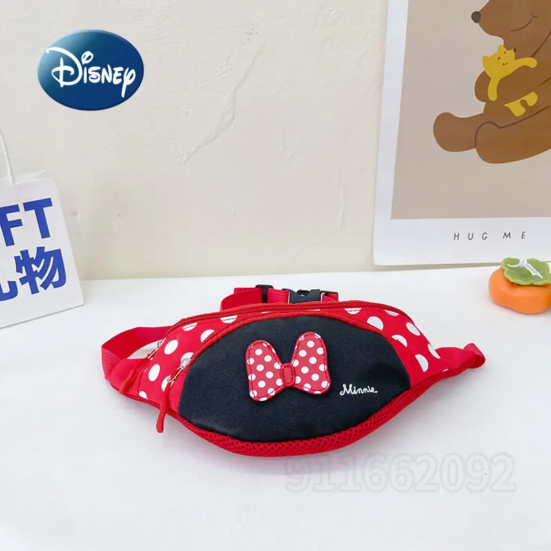Disney Mickey and Minnie 2022 New Children's Waist Bag Cartoon Cute Girl Oblique Bag Fashion Trend Boy Chest Bag Coin Purse