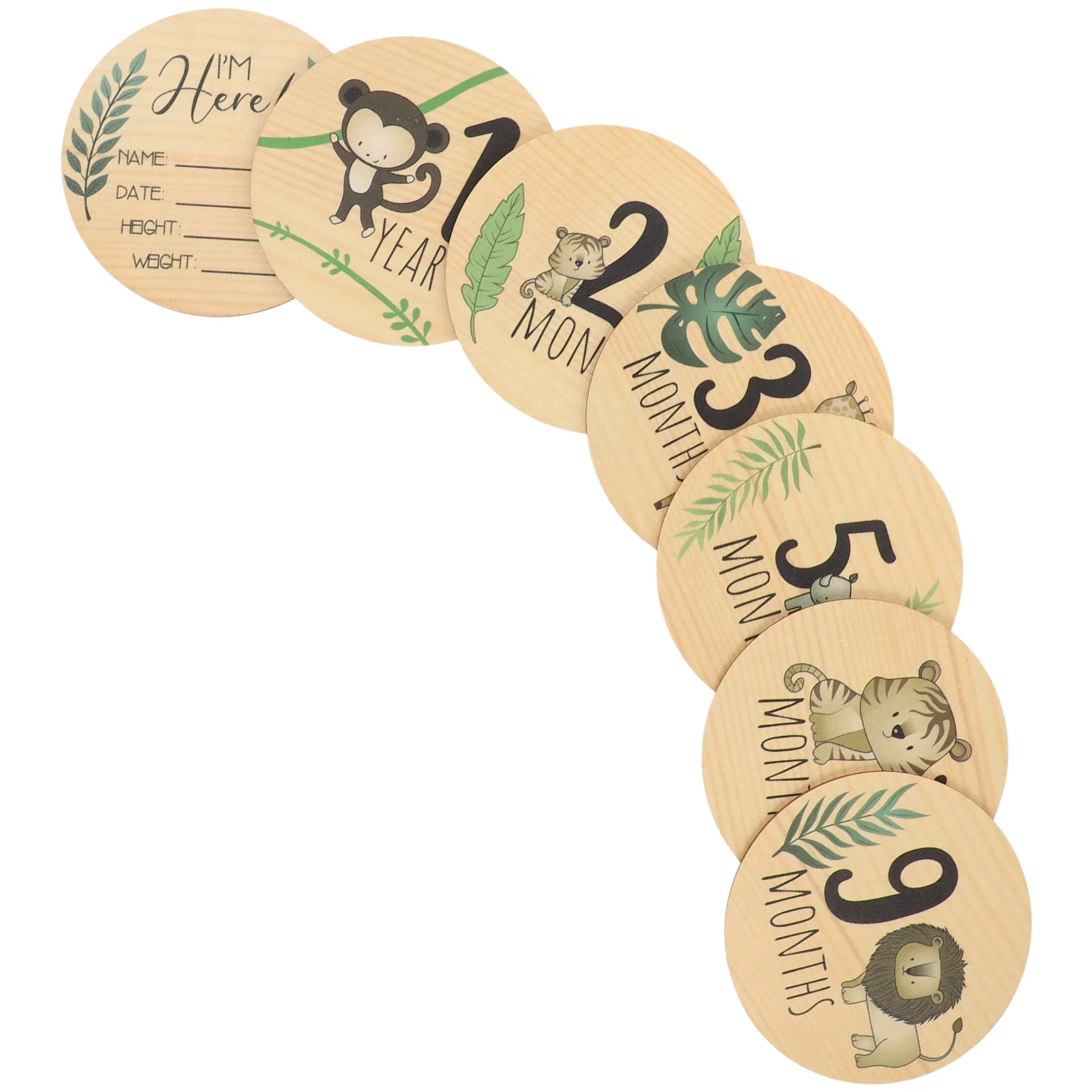 

Milestone Wooden Circles Nursery Name Sign for Girls Baby Decor Newborn Signs Cards Birth Announcement