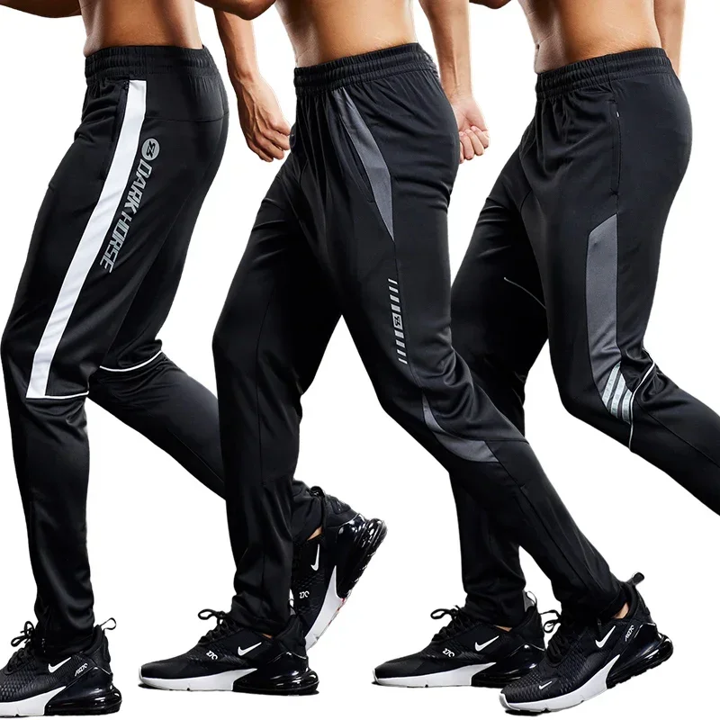 Men's Running Pants Quick-Dry Thin Casual Trousers Sport Pants with Zipper Pockets
