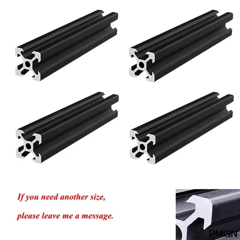 Trilho Linear para Impressora 3d Cnc Extrusão de Perfil de Alumínio Anodizado com Padrão Europeu Preto 2023 v 100 mm a 800 mm