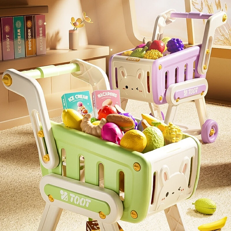 New Toys Girl'S Fruit And Vegetable Shopping Cart Playing House Kitchen Toys Children'S Toys Fruit Handcart Gift 5