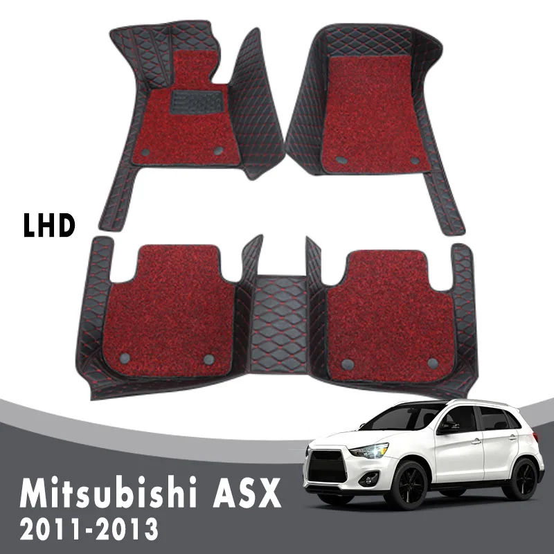 

Luxury Double Layer Wire Loop Car Floor Mats Carpets For Mitsubishi ASX 2013 2012 2011 Custom Auto Styling Protector Covers Rugs