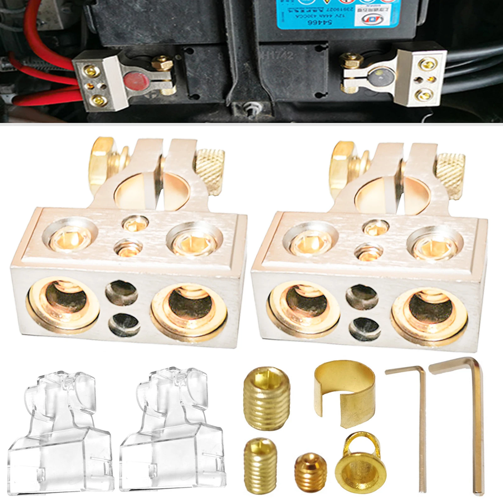 2pcs En Ligne AGU Fusible Support Apte 4 8 10 Gauge Avec 2pcs 100A