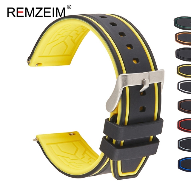 Release Rubber Watch Strap Sport Silicone Watch Band 20mm 22mm For Huawei Samsung Garmin Watch Replacement Watchband