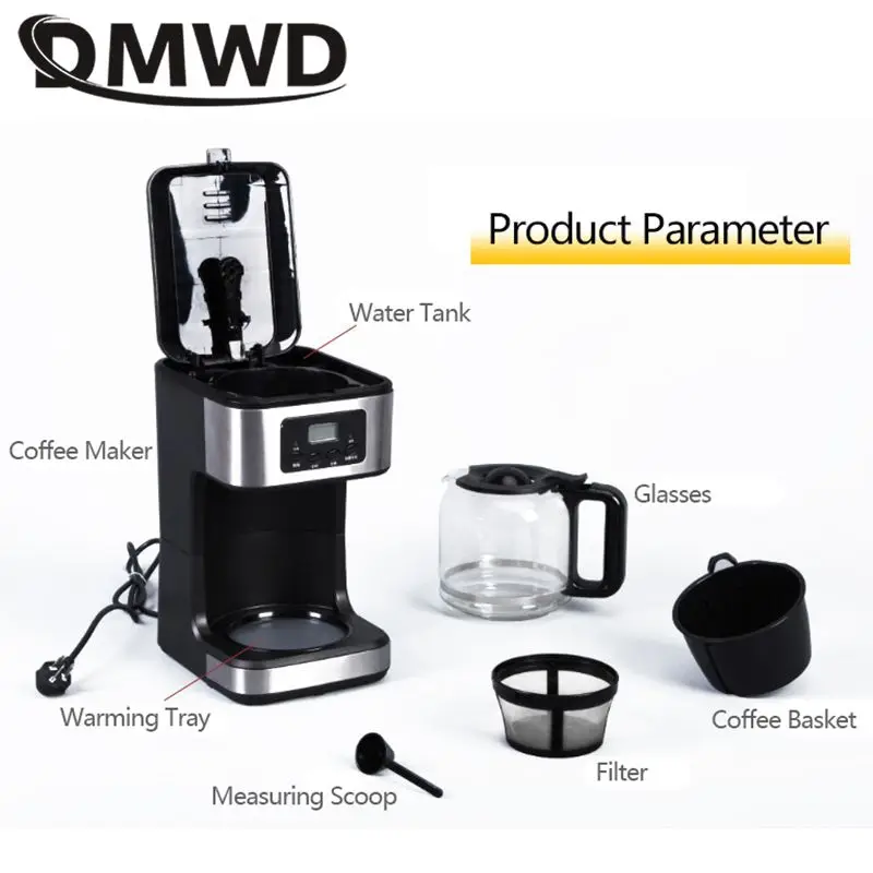 1.8L Automatic Drip Coffee Machine Intelligent Reservation Constant temperature Extraction Keep Warm Americano Espresso Maker