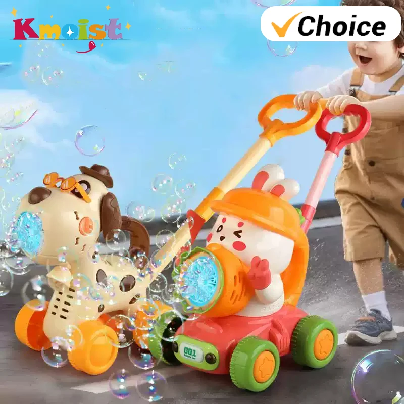 2025 Cute Bubble Machine Light Up Hand-Pushed Electric Dinosaur Rabbit Dog Bubble Guns Bubble Soap Blower For Kids Outdoor Toys