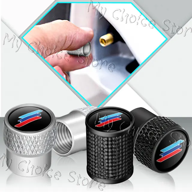 4Pcs Emblem Metal Car Tire Valve Caps Wheel Stem Air Dust Covers For X3 X5 M series M3 M5 E39 E46 E90 E60 F10 F30 F20 F30 Decor 1