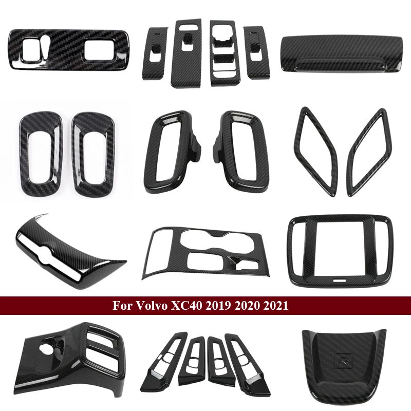 

For Volvo XC40 Central Gearbox Gear Water Cup Head Lamps Air AC Condition Adjust Navigation Steering Wheel Switch Button Cover