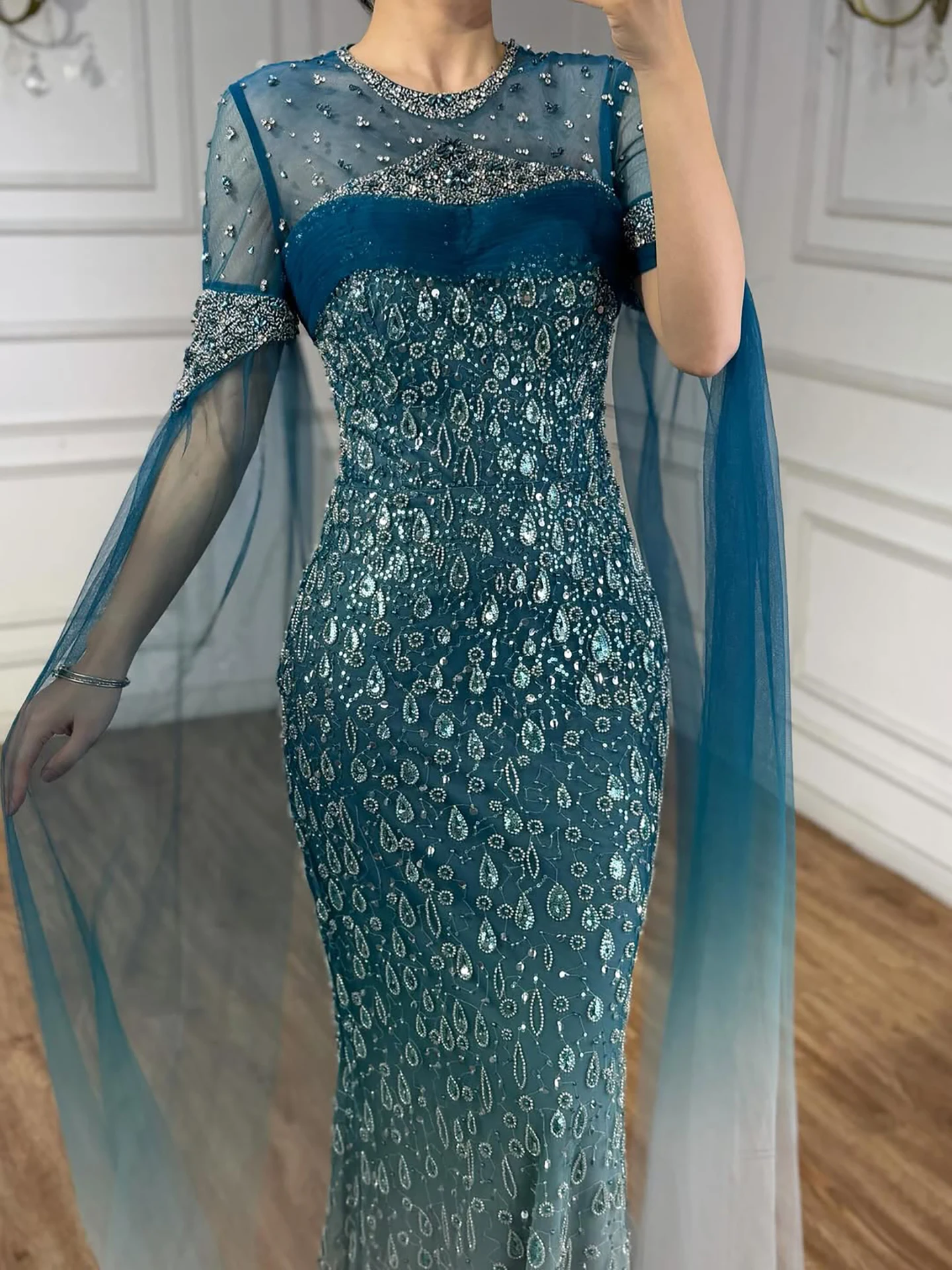 Cape Detail of Evening Dress