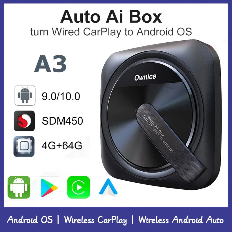 

Timethinker A3 Multimedia Video Aibox Android Auto SMART Wireless Carplay Adapter For Iphone Pioneer MAHINDRA Alturas G4 Marazzo