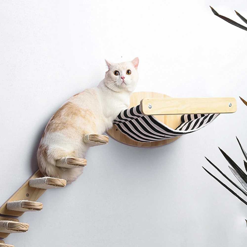 Wall mounted Cat Stairs Cat Hammock Bed Pet Furniture Kitten Wall Shelf