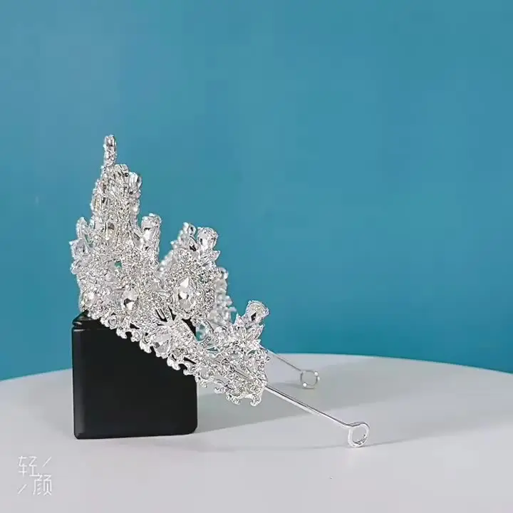 Xerling Crystal Queen Tiara - Silberne Brautkrone Mit Perlen Für Hochzeit, Party Oder Brautjungfern