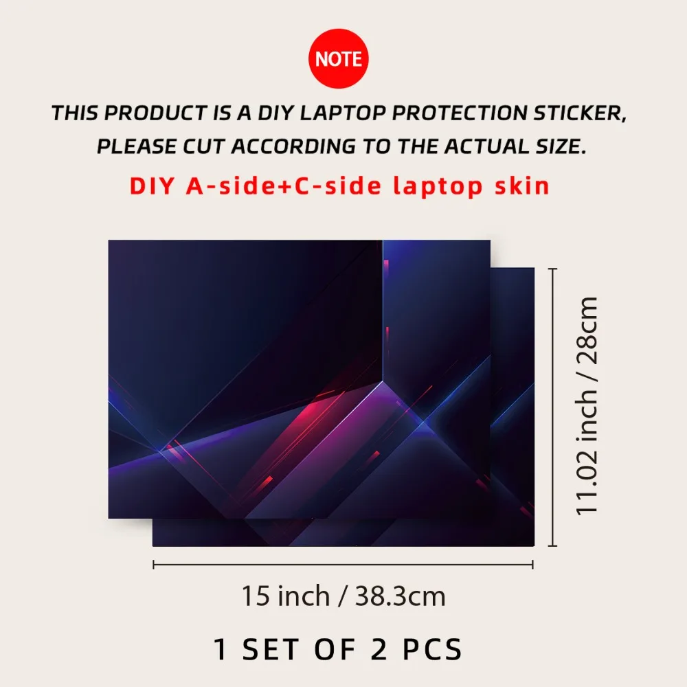 DIY 15인치 노트북 스티커 스킨 방수 A+C 사이드 노트북 컴퓨터 커버 스킨..