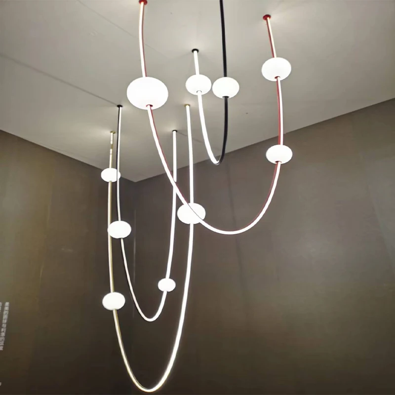 

The Pingpong Series Colorized LED Suspension Luminaire Lampen Chandelier Lighting 2024 New Trend Hanging Lamps Lustre For Foyer
