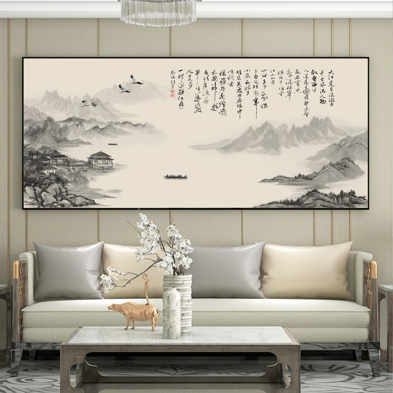 중국 스타일 보물 냄비 풍경 그림, 거실 장식, 벽화 예술 그림, 풍경 걸이식 그..
