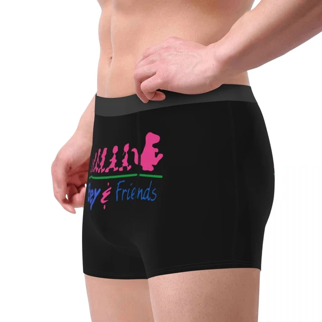 Men Barney Friends Dinosaur Cartoon Underwear Dinosaurs Novelty Boxer Briefs  Shorts Panties Male Breathable Underpants Plus Size - AliExpress