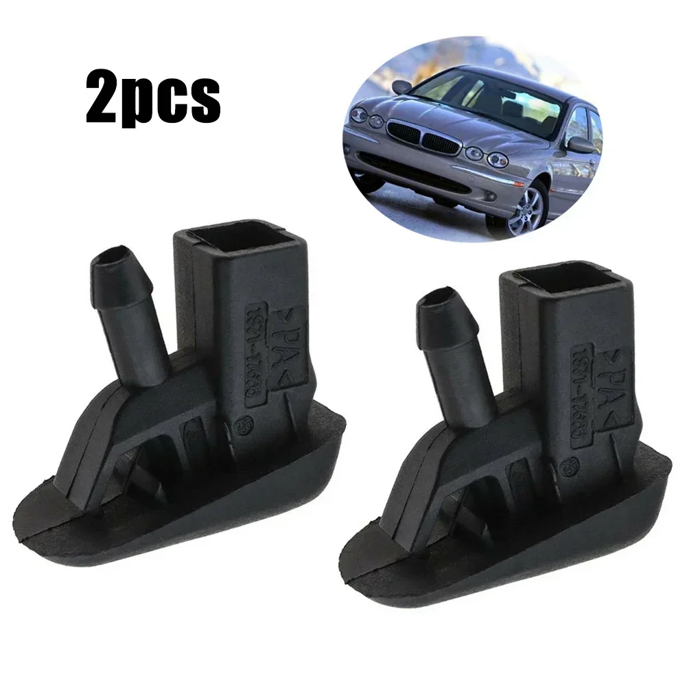 2pcs Black Plastic Car Windscreen Washer Jet Spray Nozzles Fit For Jaguar X-Type 2001-2010 C2S 16868 Car Accessories front wiper washer nozzle
