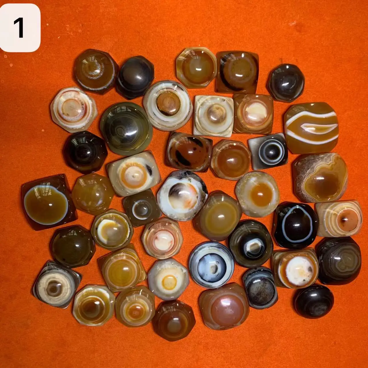 30pcs/lot natural dzi ingot shape brown agate beads in bulk