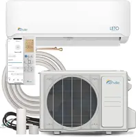 LETO Series Mini Split Air Conditioner Heat Pump, 9000 BTU 110/120V, Inverter, Works with Alexa, SEER2 21.5, White 1