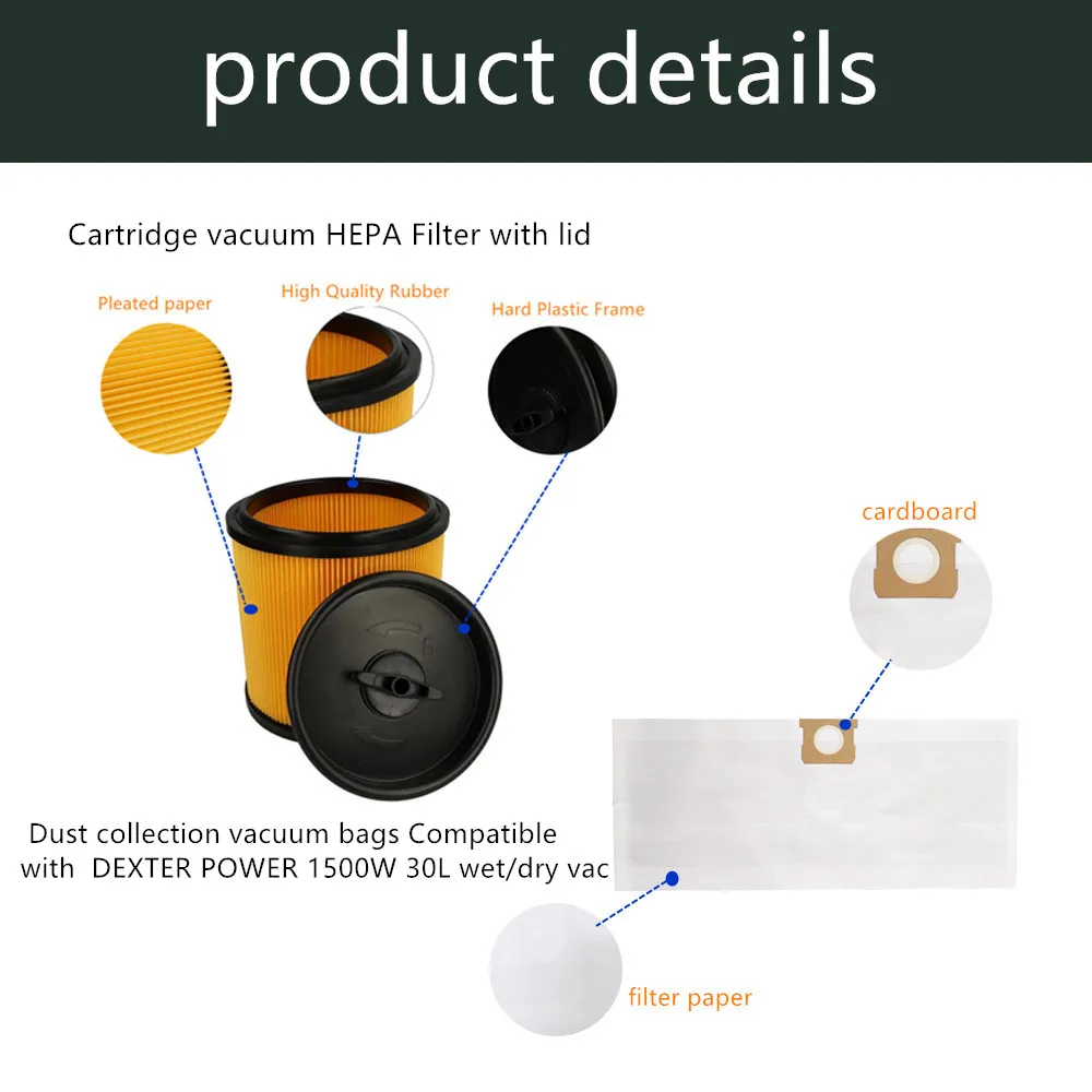 30 Sacchetti Per Aspirapolvere In Carta Pesante Per Cantieri - Compatibili Con Thomas INOX 1530 E AEG GR 30