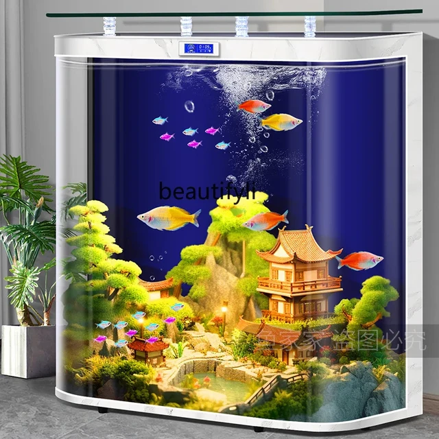 Hot Bending Integrated Fish Tank Living Room Wall-Mounted Large