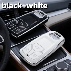 Premium Car Key Case Covers - Set of 2 (White black)