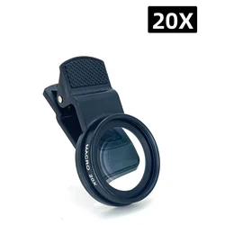 20X Macro Lens with LED Ring Light and Universal Clip (37MM)