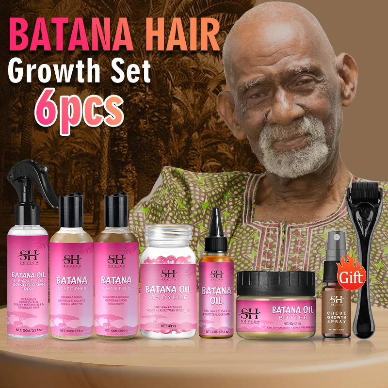 Hair Growth Serum Hair Growth Cream Hair Growth Spray Hair Growth Shampoo Set Hair Care Oil 100% Pure Batana Growth Oil set For Traction Alopecia Butter Hair Mask Anti Break Loss Hair Growth Oil For Black Men & Women