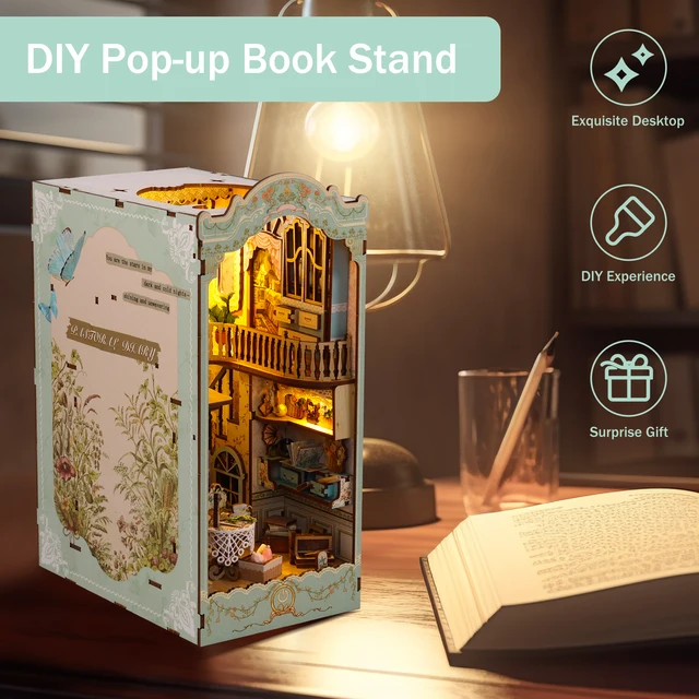 Kit Booknook Fai Da Te - Scaffale Decorativo Con Luci LED, Stile Giapponese E Jiangnan, Per Appassionati Di Lettura