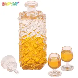 NEW3pcs/set(1 bottle+2 cups) Colorful Wine Bottles Dollhouse Miniature 1:12 Scale Classic Toys For Kids Scale Models